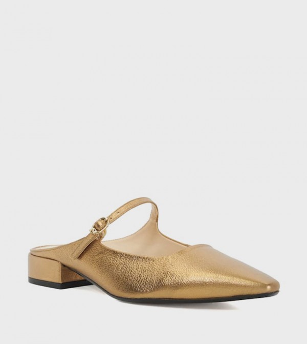HINTS Textured Buckle Detail Mules