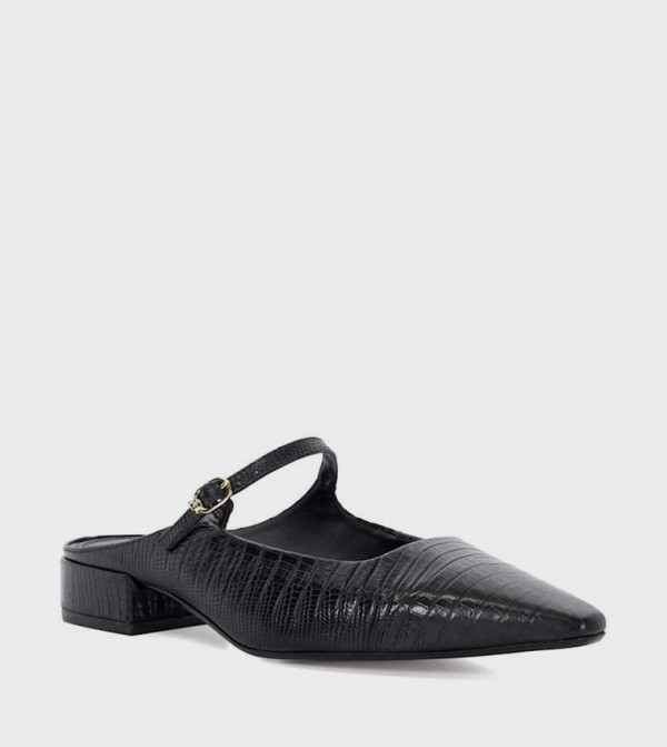 HINTS Textured Buckle Detail Mules