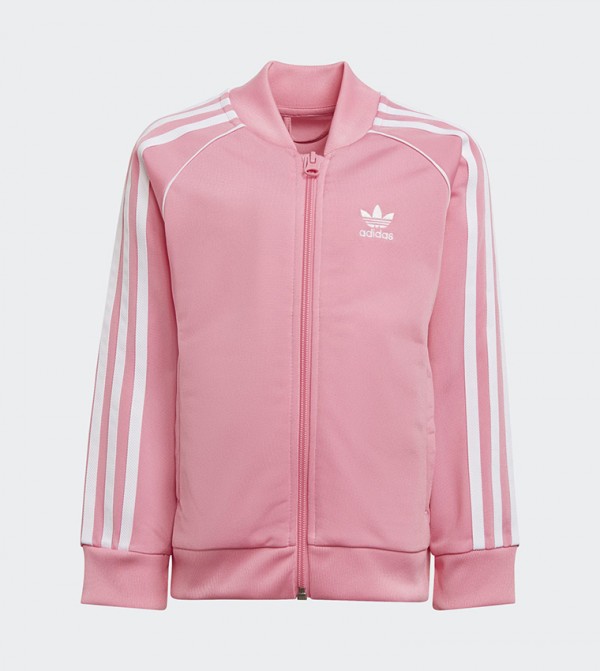 Pink adidas on sale track top
