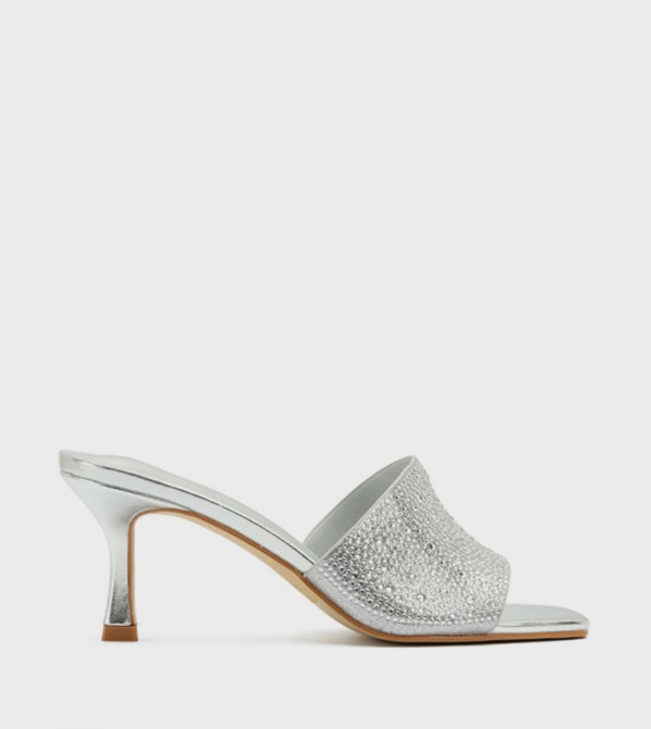 Embellished Open Toe Heel Sandals