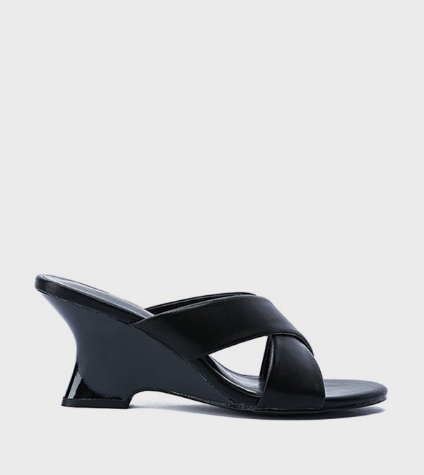 Two-Tone Open Toe Wedge Sandals