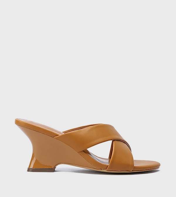 Two-Tone Open Toe Wedge Sandals