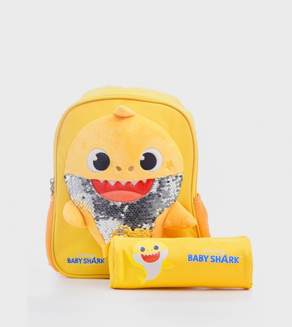 HOLLYWOOD MAGIC Baby Shark Print Backpack with Pencil Case
