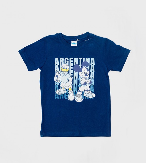 Hollywood Magic Mickey Mouse Argentina Print T-Shirt