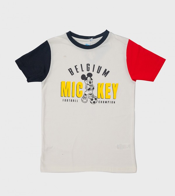 Hollywood Magic Mickey Mouse Belgium Print T-Shirt