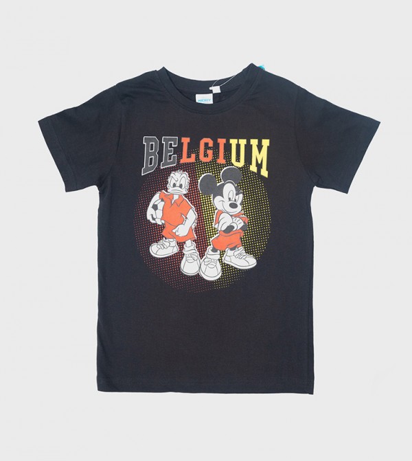 Hollywood Magic Mickey Mouse Belgium Print T-Shirt