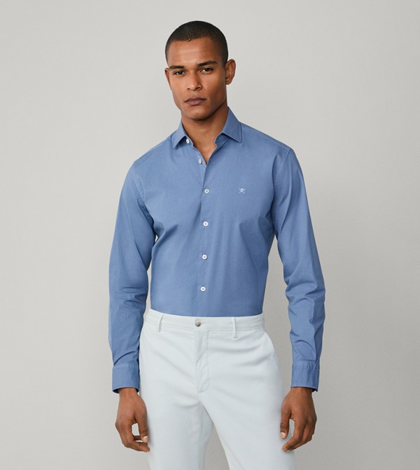 Solid Tailored Fit Long Sleeves Formal Shirt