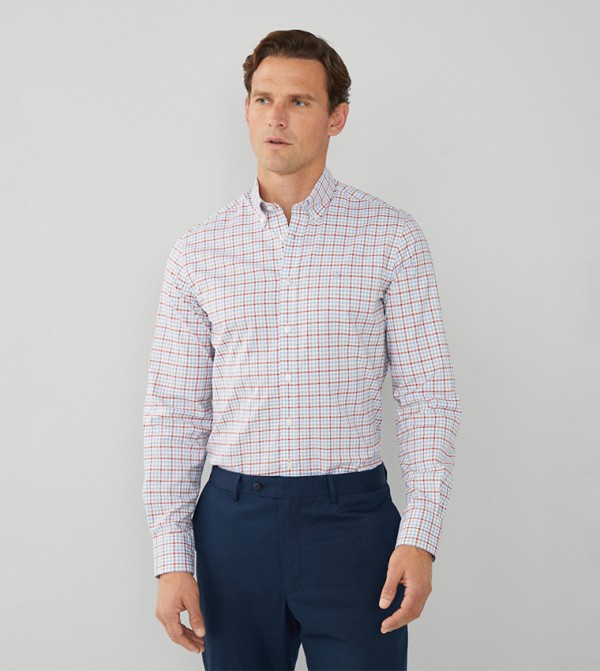 Gingham Checkered Slim Fit Shirt