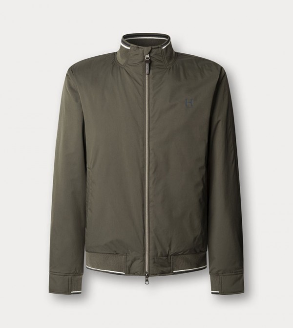 Solid High Neck Bomber Jacket