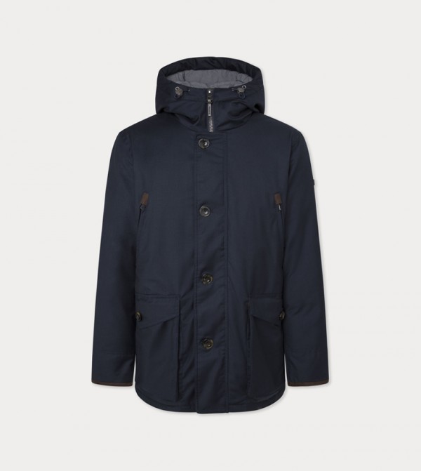 Zippered Water Repellent Hooded Jacket