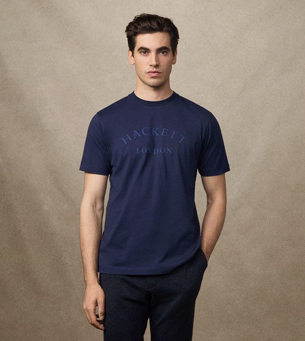 Logo Printed Crew Neck Classic Fit T-Shirt