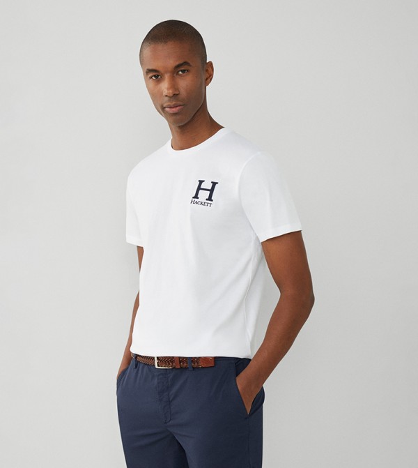 Logo Embroidered Crew Neck T-Shirt 