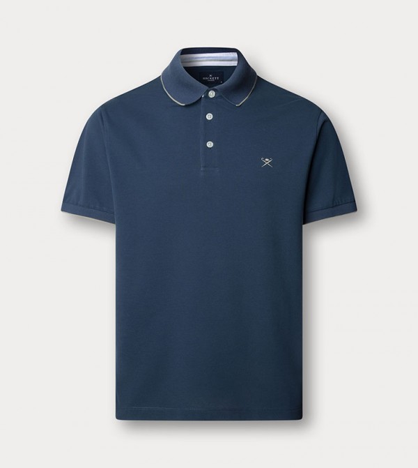 Contrast Tipping Short Sleeves Polo T-Shirt