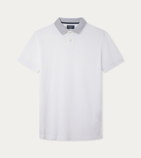 Striped Collar Short Sleeves Polo T-Shirt