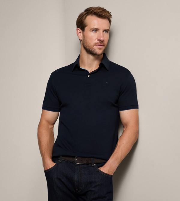Logo Detail Classic Fit Pique Polo T-Shirt