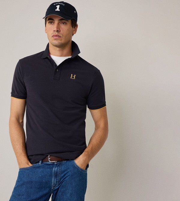 Logo Detail Heritage Pique Polo T-Shirt