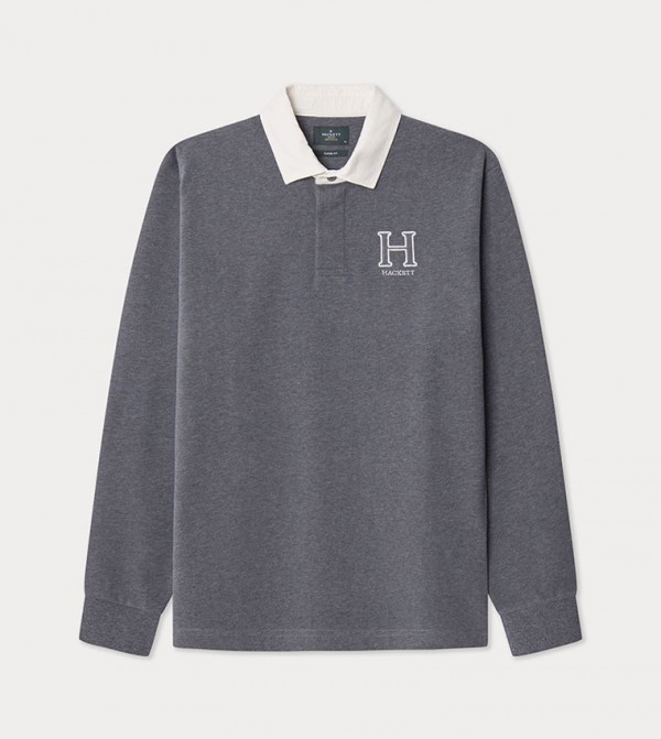 Embroidered Long Sleeves Polo T-Shirt