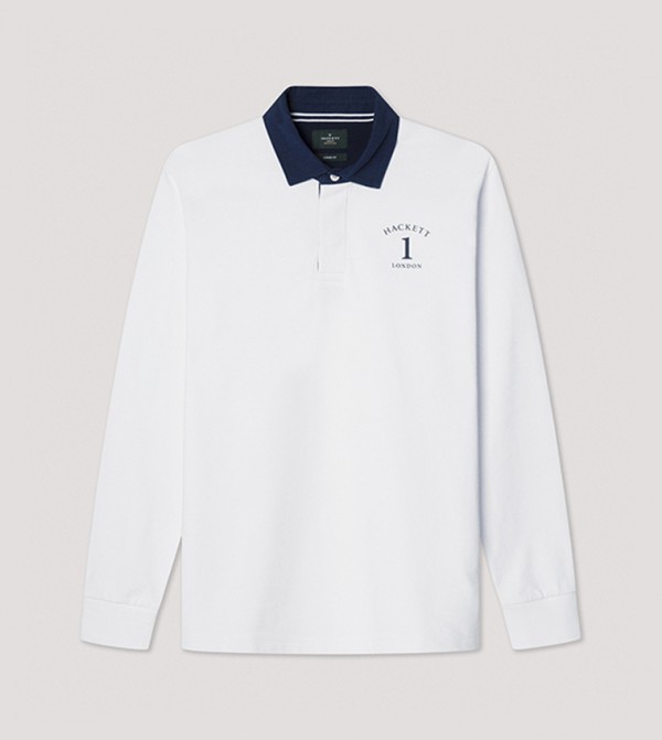Embroidered Long Sleeves Polo T-Shirt