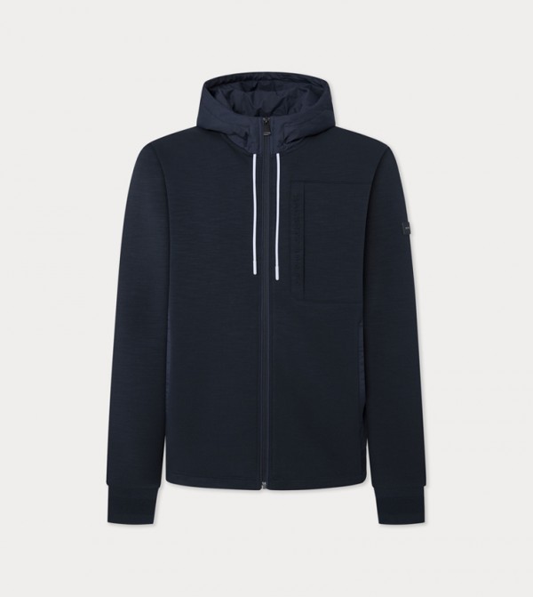 Zippered Long Sleeves Hooded Jacket