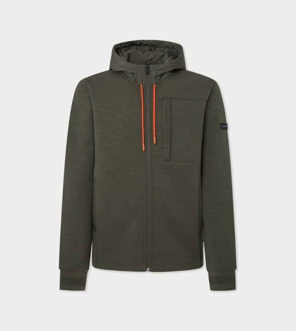 Zippered Long Sleeves Hooded Jacket