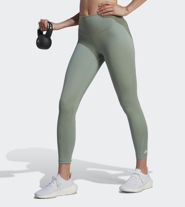 Solid Elasticated Waist Active Tights