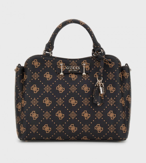 SILIA Monogram Patterned Satchel Bag