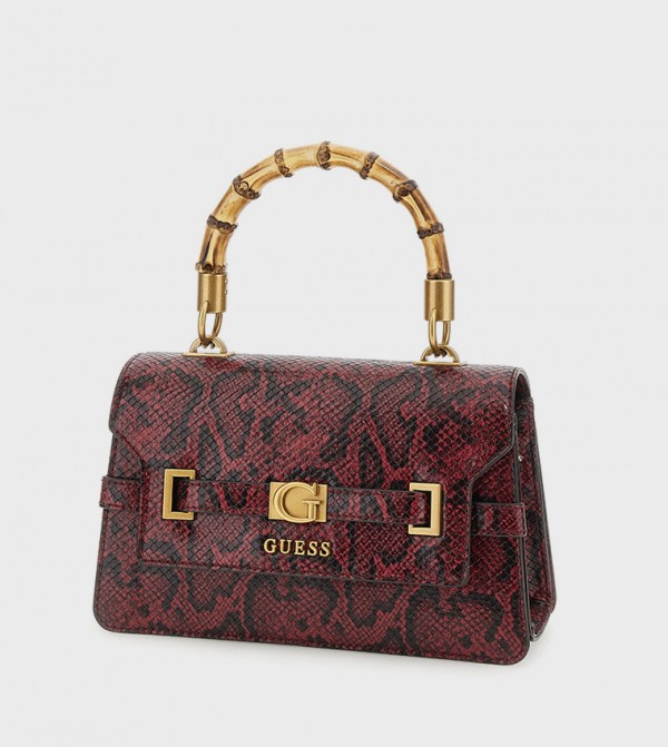 SIBEL Snakeskin Flap Top Handle Bag