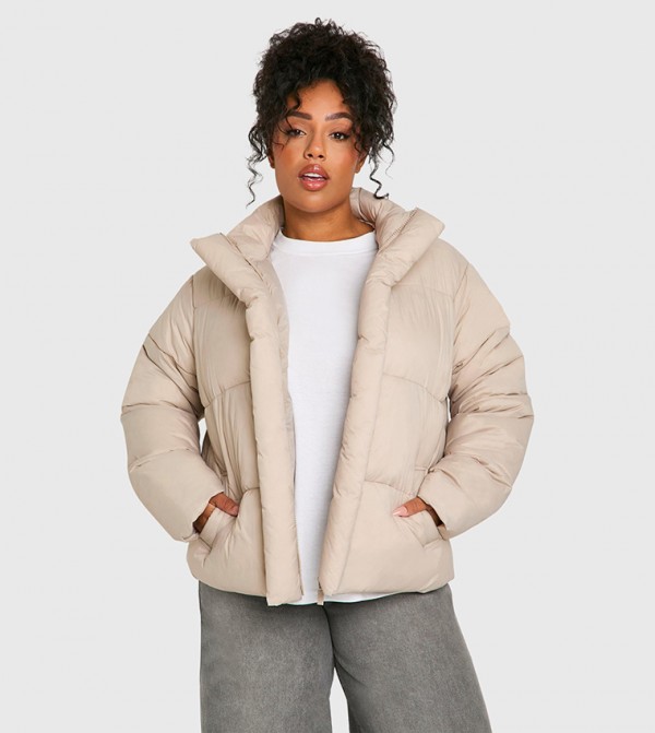 Curve Funnel Neck Puffer Jacket