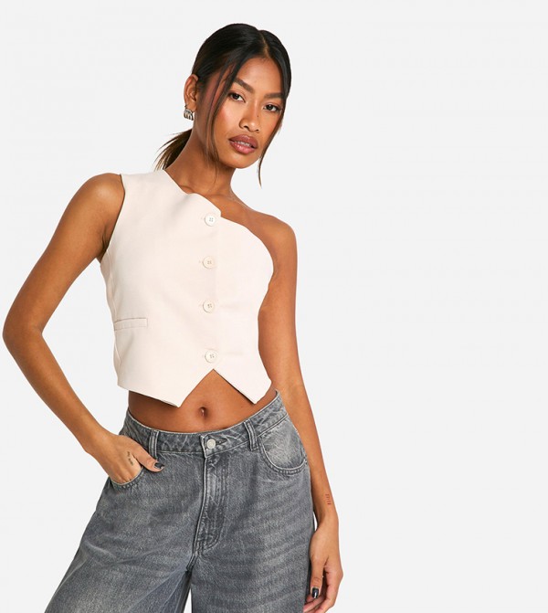 Solid Tailored Crop Waistcoat
