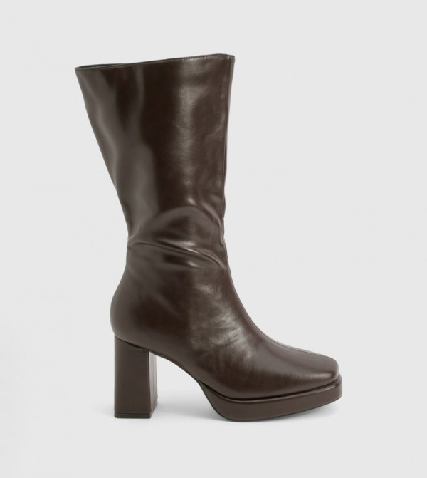 Platform Mid Calf Boots