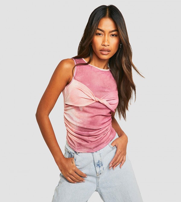 Double Layer Jean Grazer Racer Top