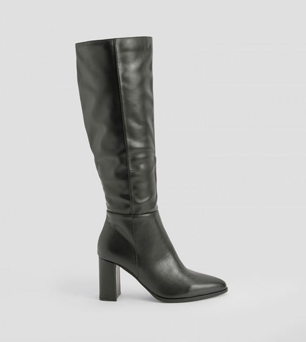 Block Heel Knee High Boots