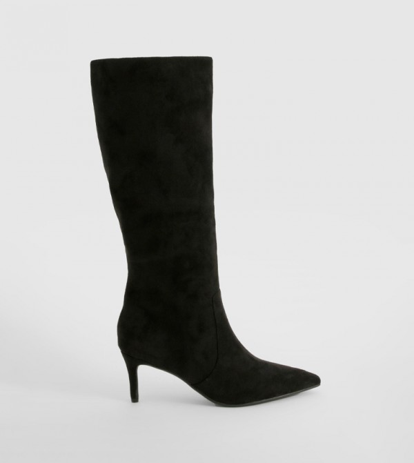 Faux Suede Stiletto Heel Knee High Boots