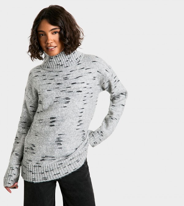 Tall Soft Knit Oversized High Neck Jumper