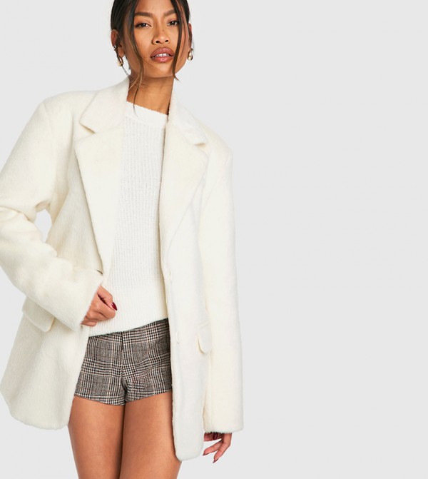 Belted Wool Look Coat