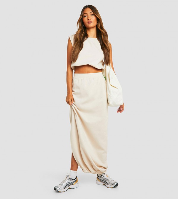 Bubble Split Maxi Skirt