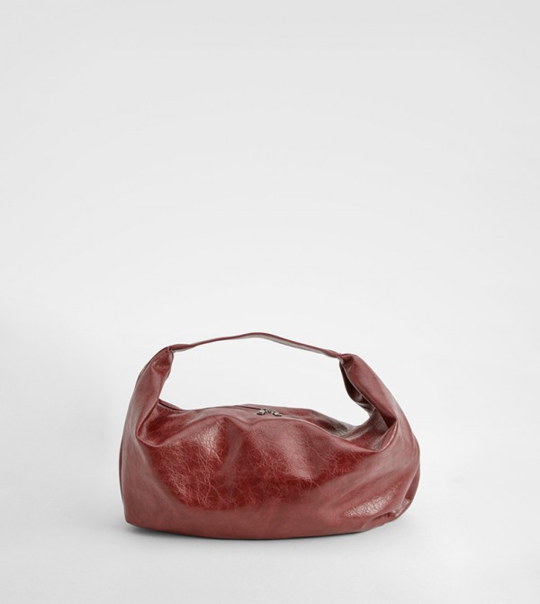 Faux Leather Slouchy Shoulder Bag