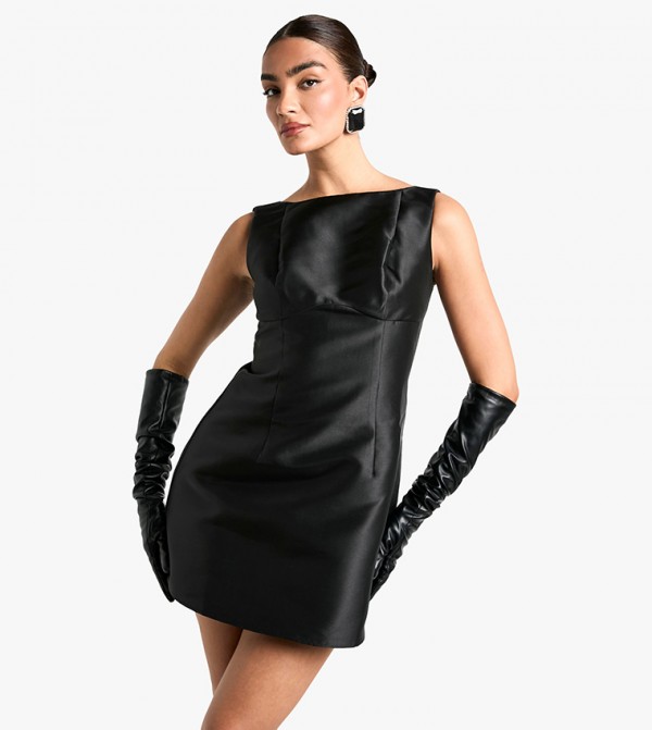 Sleeveless Satin A-Line Mini Dress