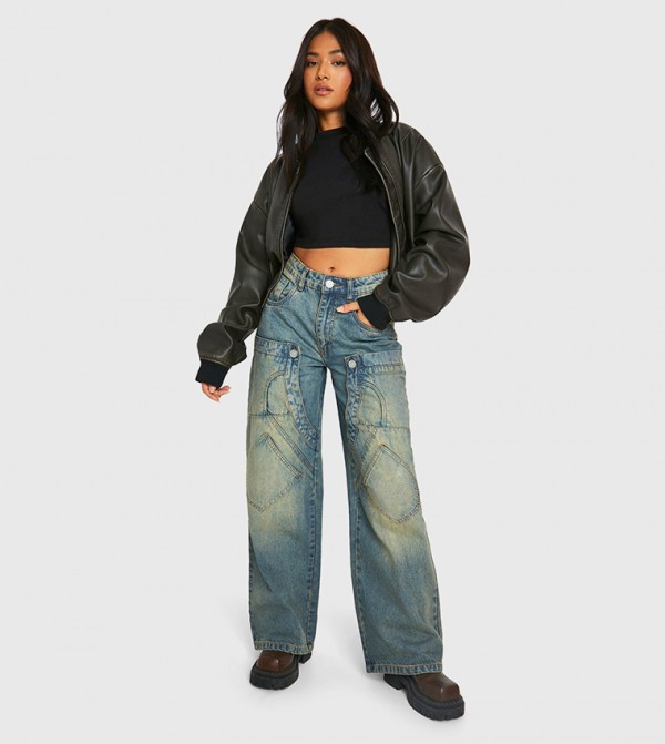 Petite Deconstructed Carpentar Jeans