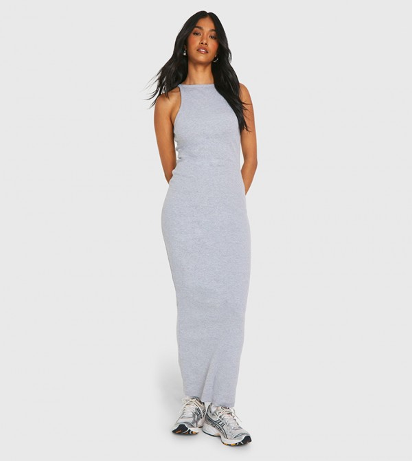 Ribbed Crew Neck Maxi Dress