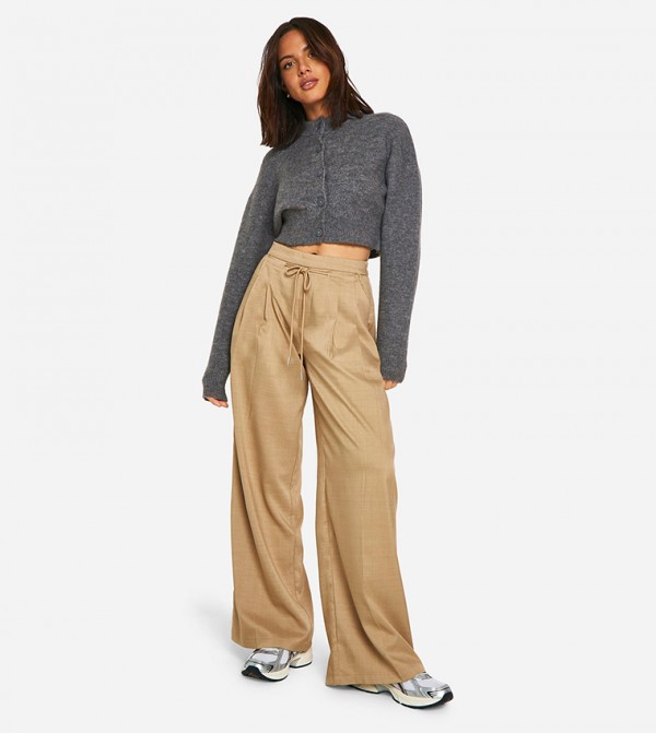 Drawstring Waist Slouch Dad Trousers