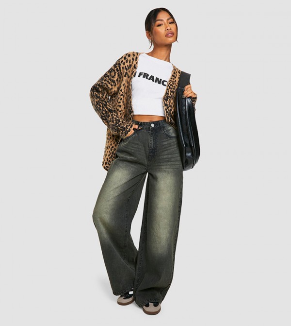 Washed Wide Leg Jeans