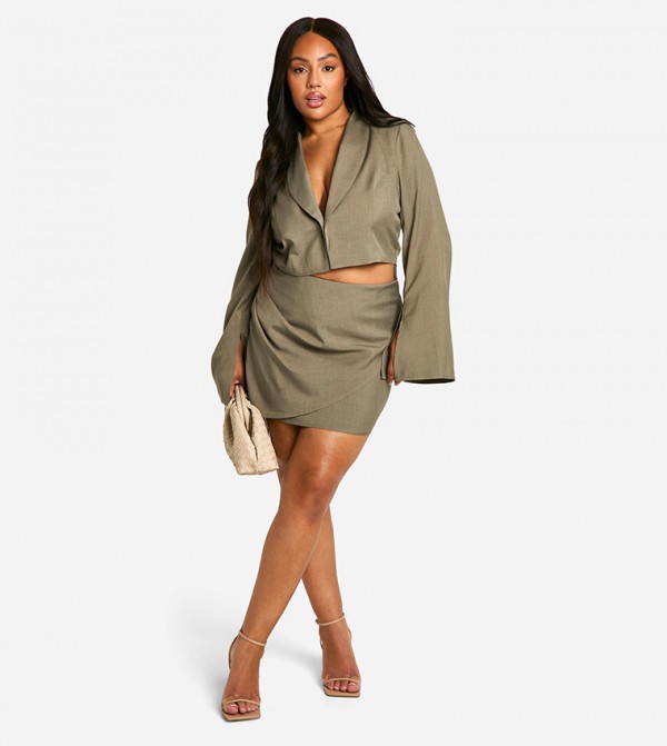 Curve Tailored Wrap Mini Skirt