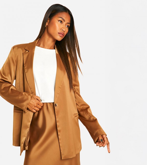 Fluid Premium Satin Oversized Blazer