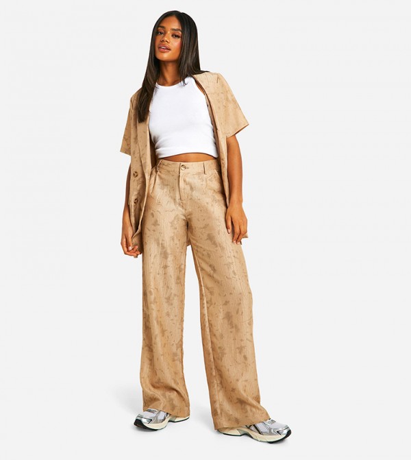 Printed Wide Leg Trousers