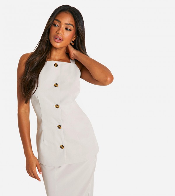 فيست طويل بياقة مربعة 