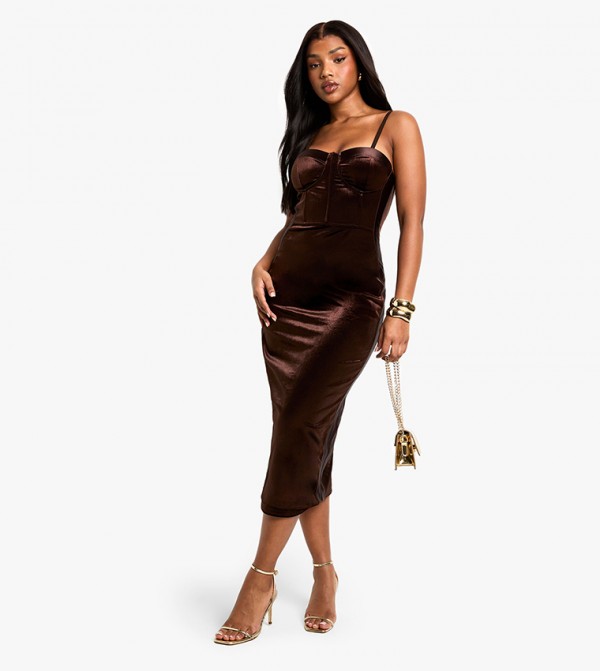 Velvet Corset Midaxi Dress