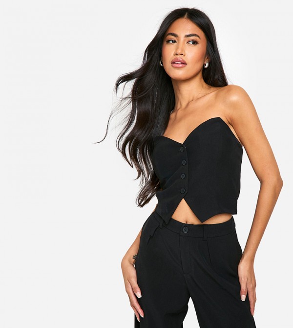 Bandeau Corset Style Strapless Vest