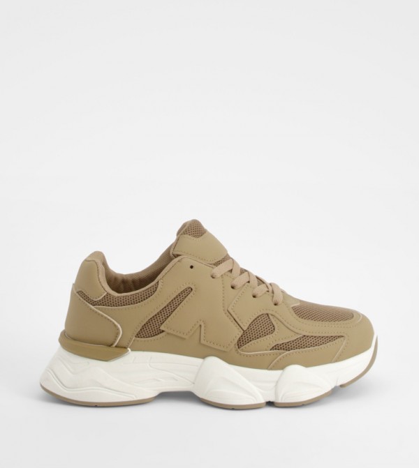 Contrast Knit Chunky Sneakers