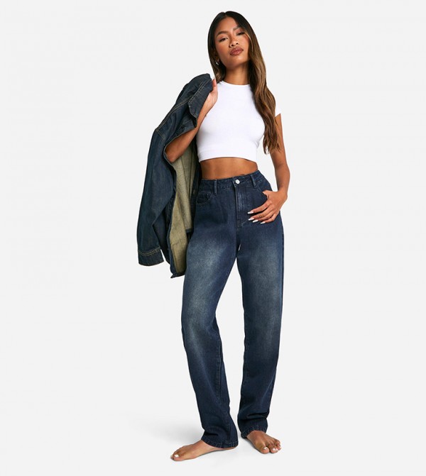 Faded Straight Fit Jeans